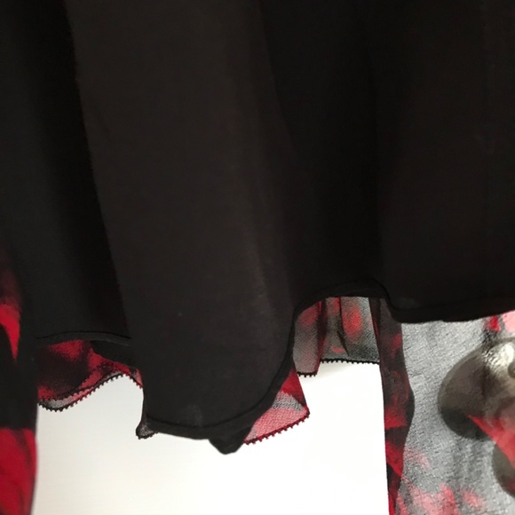 NWT Ricki’s Pleated Floral Midi Skirt S Black Red - Picture 6 of 9